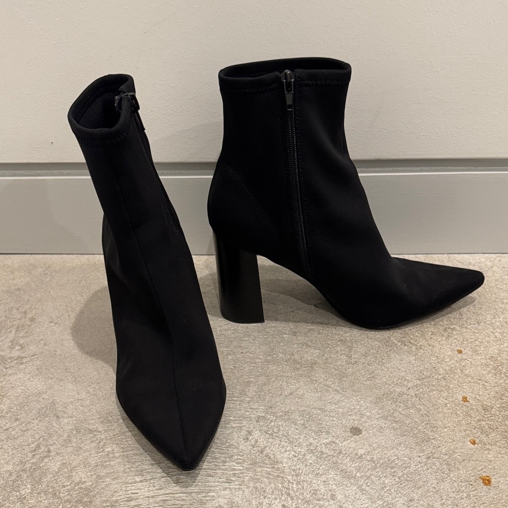 Jeffrey Campbell Black Neoprene Ankle Booties